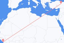 出发地 几内亚出发地 科納克里目的地 土耳其錫瓦斯的航班
