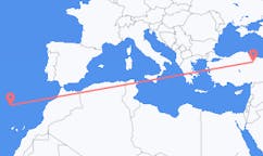 Loty z Tokat, Turcja do Funchal, Portugalia