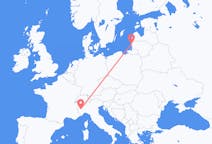 Flyg från Palanga, Litauen till Turin, Italien