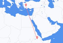 Flyreiser fra Lalibela, Etiopia til Denizli, Tyrkia