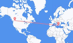 Flyreiser fra Castlegar, Britisk Colombia, Canada til Kefallinia, Hellas