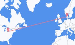 Flyreiser fra Cleveland, USA til Karup, Danmark