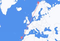 Voli from Narvik, Norvegia to Lanzarote, Spagna