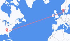Flyrejser fra Atlanta, USA til Karup, Danmark