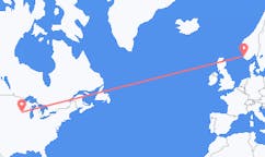 Flyreiser fra La Crosse, USA til Stavanger, Norge