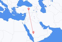 Vluchten van Bisha, Saoedi-Arabië naar Malatya, Turkije