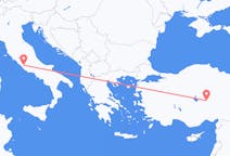 イタリアのローマからから、トルコのネヴシェヒルまでのフライト