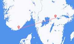 Vluchten van Kristiansand naar Örebro