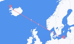 Fly fra Gdańsk til Ísafjörður
