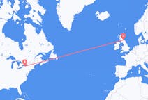 美国出发地 羅徹斯特飞往美国目的地 爱丁堡的航班