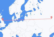 Flyg från Kazan, Ryssland till Durham, England