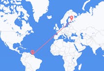 Flyreiser fra Paramaribo, Surinam til Nyslott, Finland