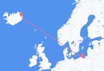 Flyreiser fra Egilsstaðir, Island til Gdansk, Polen