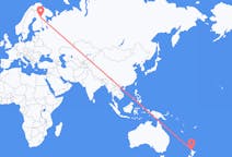 Vluchten van Auckland, Nieuw-Zeeland naar Kuusamo, Finland