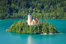 Water activities in Bled, Slovenia
