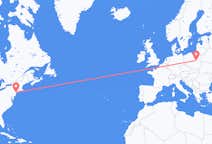 Flights from New York City, the United States to Warsaw, Poland