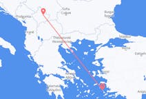 コソボのプリシュティナから、ギリシャのレロス島までのフライト
