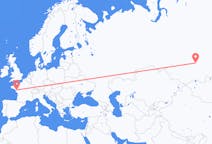 Flyg från Krasnojarsk till Nantes