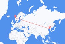 Vluchten van Dandong, China naar Ålesund, Noorwegen