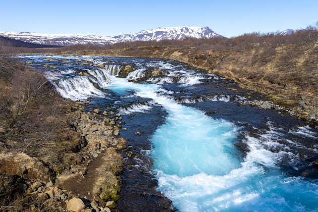 photo of Brúarfoss - Beautiful and blue waterfall in Iceland.