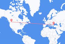 Flyreiser fra Castlegar, Britisk Colombia, Canada til Burgas, Bulgaria