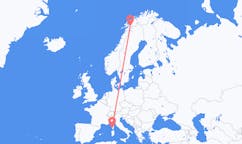 Flights from Narvik, Norway to Ajaccio, France