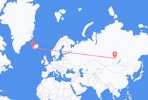 Flyg från Bratsk till Reykjavik