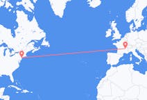 Flights from New York City, the United States to Lyon, France