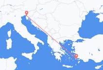 Loty z Kos w Grecji do Triestu we Włoszech