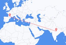 Flyreiser fra Jabalpur, India til Toulouse, Frankrike