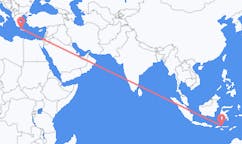 インドネシアのラブハンバジョから、ギリシャのハニアまでのフライト
