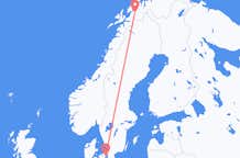 ノルウェー、 バルドゥフォスから、ノルウェー、コペンハーゲン行き行きのフライト