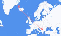 Fly fra Skopje til Ísafjörður