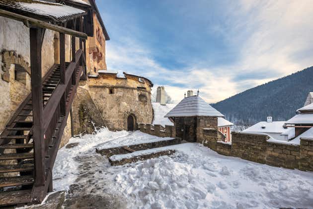 The medieval Orava Castle in winter season, Slovakia, Europe.
