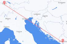 Flyg från Podgorica, Montenegro till Zürich, Schweiz
