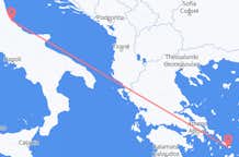 イタリアのペスカーラから、ギリシャのミコノス島までのフライト