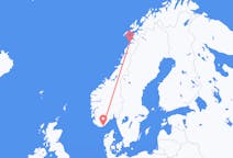 Voos de Kristiansand, Noruega para Bodø, Noruega