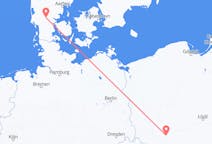 出发地 丹麦出发地 比隆目的地 波兰弗罗茨瓦夫的航班