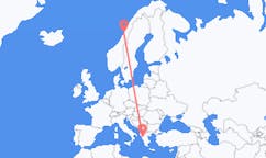 Flyreiser fra Sandnessjøen, Norge til Ioánnina, Hellas