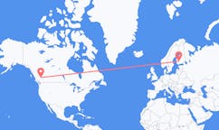 Flyreiser fra Williams Lake, Britisk Colombia, Canada til Tammerfors, Finland