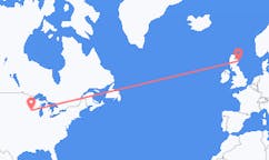 Flyreiser fra La Crosse, USA til Aberdeen, Skottland