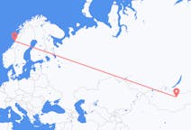 Vluchten van Ulaanbaatar naar Brønnøysund