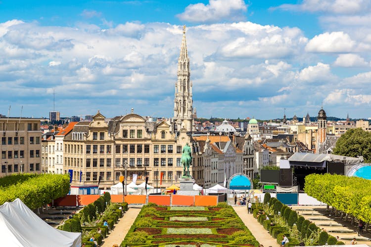 Cityscape of Brussels in a beautiful summer day.