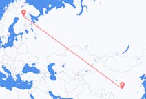 중국발 몐양, 핀란드행 쿠사모 항공편
