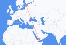 Vluchten van Aden, Jemen naar Riga, Pescara, Letland