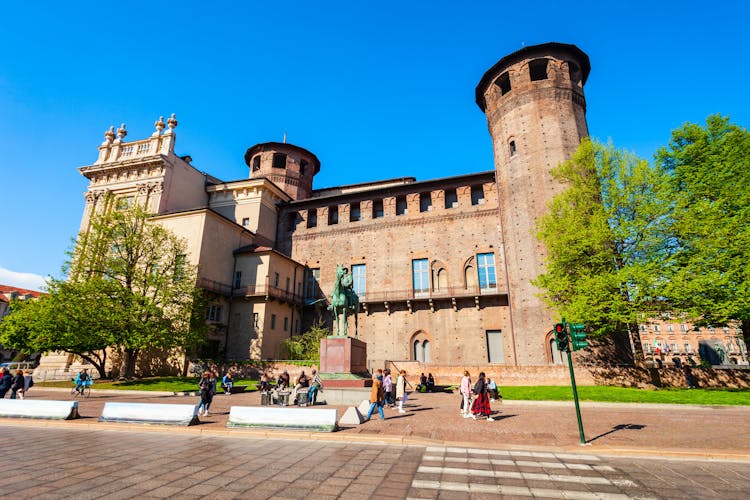 Photo of Old Castle at the Piazza Madama Square in the centre of Turin city, Piedmont region of Italy.