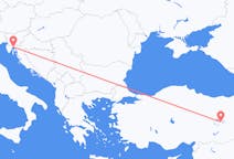 Flyreiser fra Rijeka, Kroatia til Elazig, Tyrkia