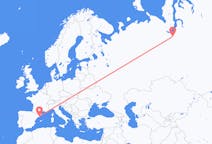 Flights from Barcelona, Spain to Nadym, Russia