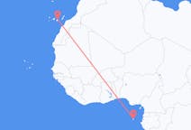 Lennot São Tomésta Las Palmasiin