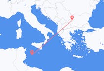 Vluchten van Sofia, Bulgarije naar Lampedusa, Italië